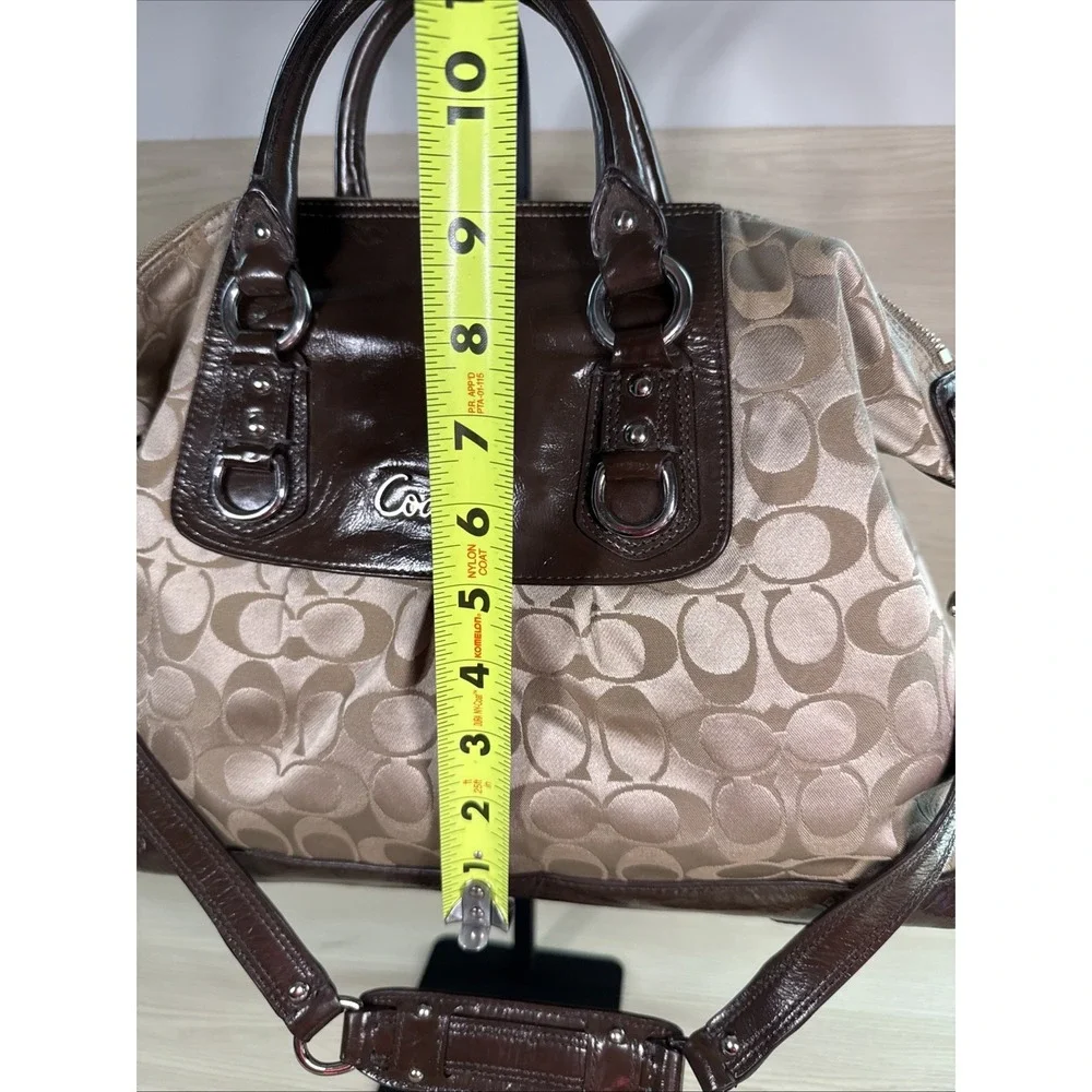 Coach Signature Sateen Ashley Satchel Bag with‎ Matching Wallet F15440 Tan Brown